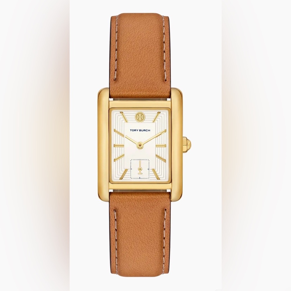 Tory Burch The Eleanor Goldtone Stainless Steel & Leather Strap Watch
